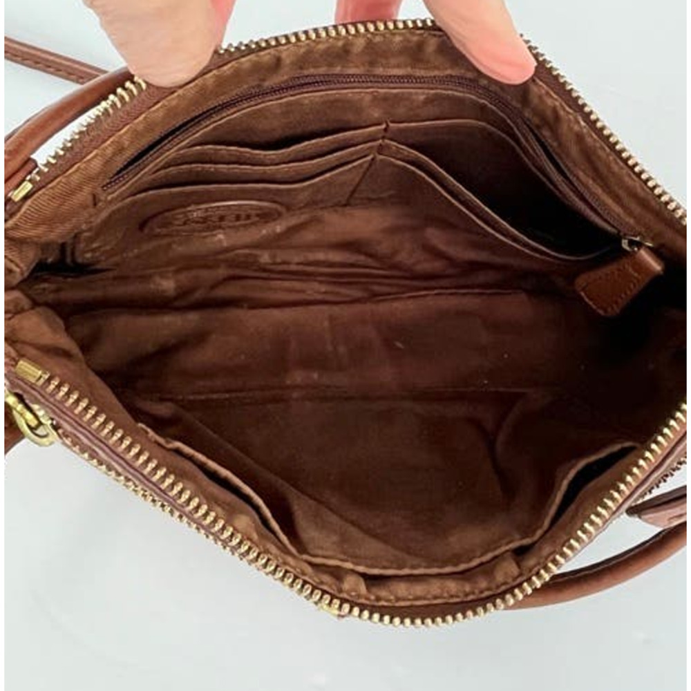 Fossil Erin Top Zip Cowhide Pebbled Leather Crossbody Bag - Picture 5 of 8
